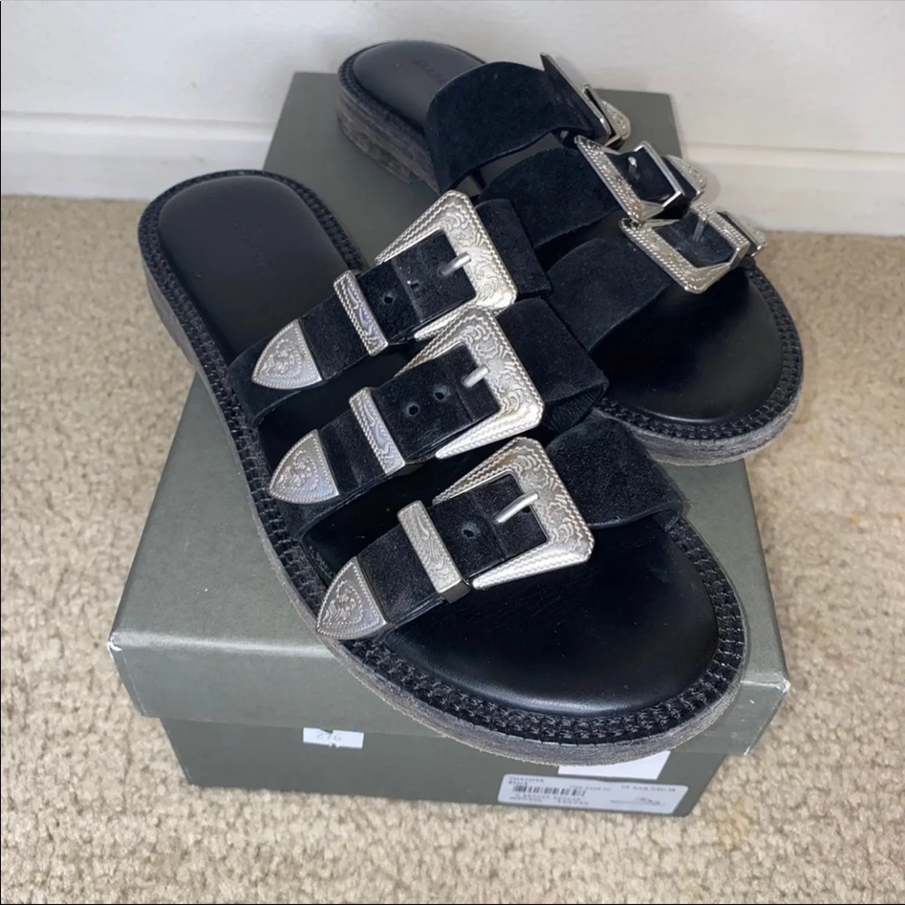ALL SAINTS Black Sandal- good condition